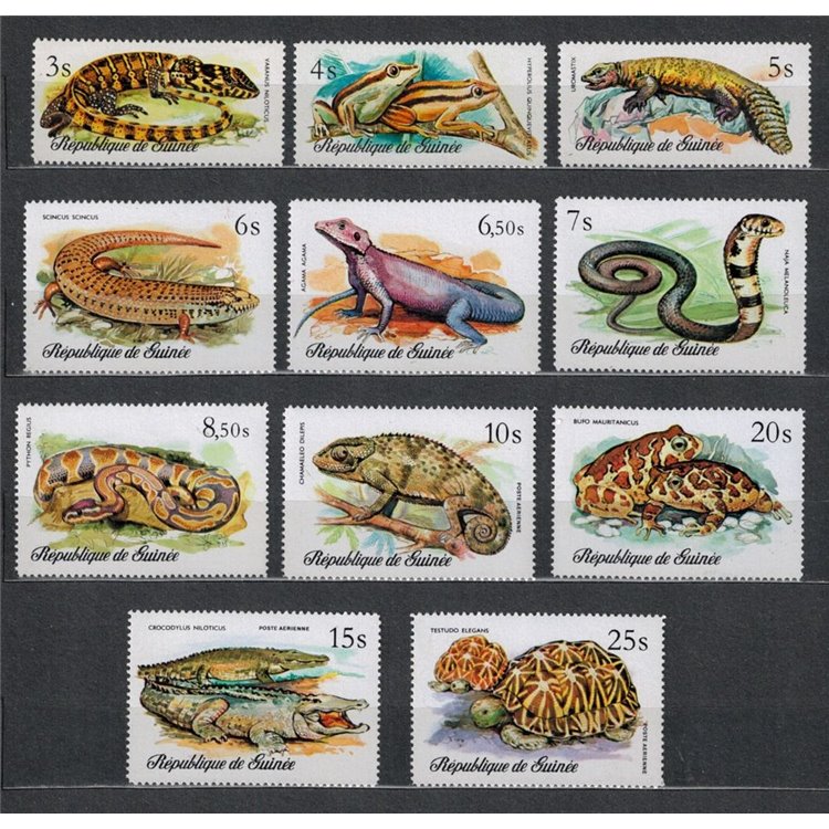 GUINEA 1977 Rettili - Reptiles 11v MNH**
