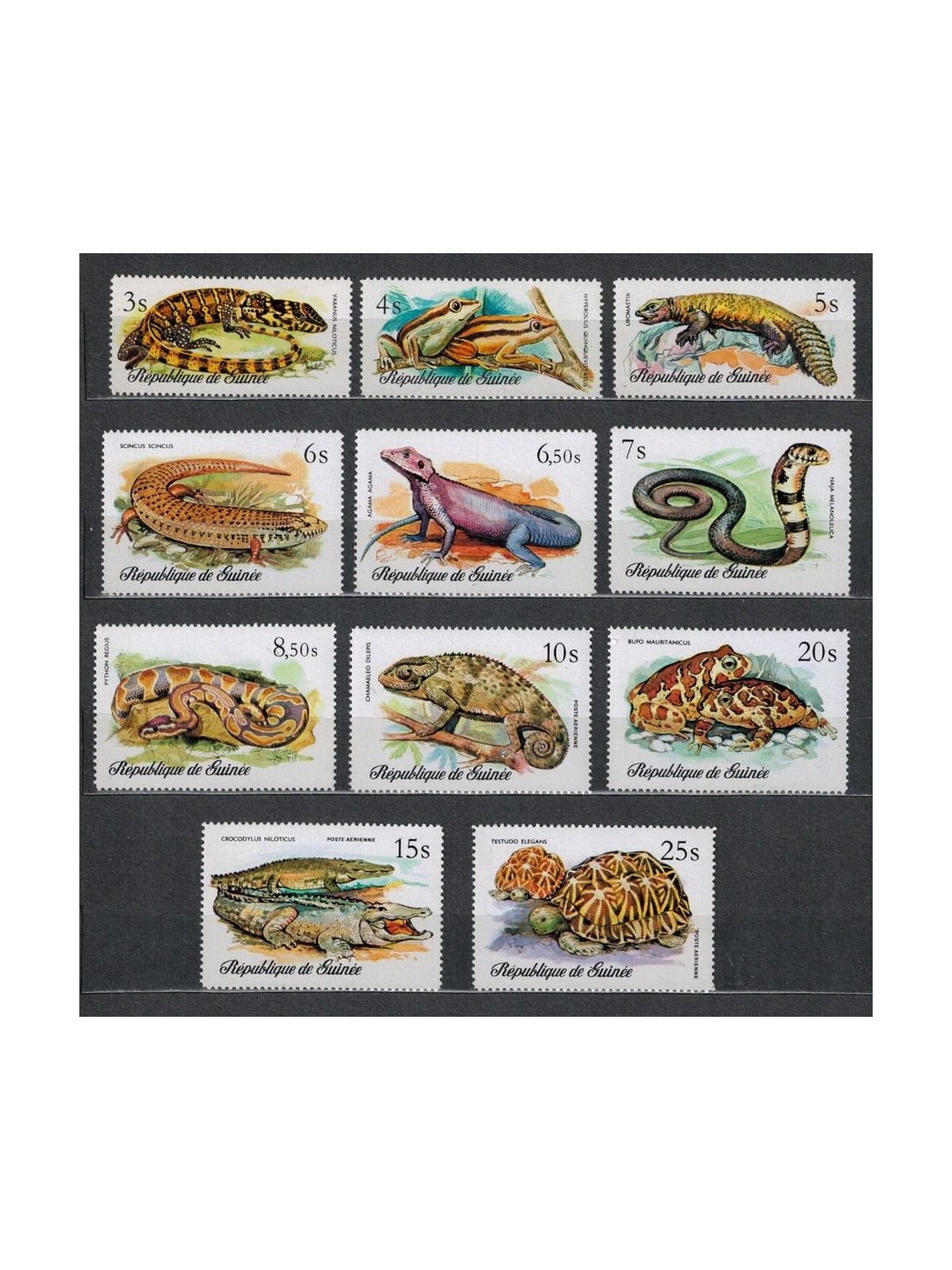 GUINEA 1977 Reptiles 11v MNH**
