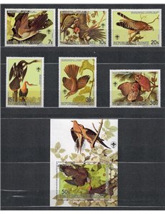 GUINEA 1985 John James Audubon 6v + 1 BF MNH**