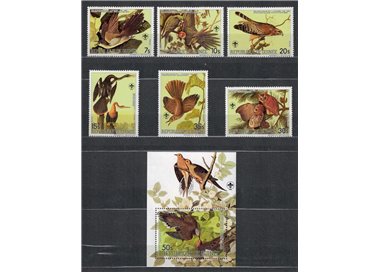 GUINEA 1985 John James Audubon 6v + 1 BF MNH**