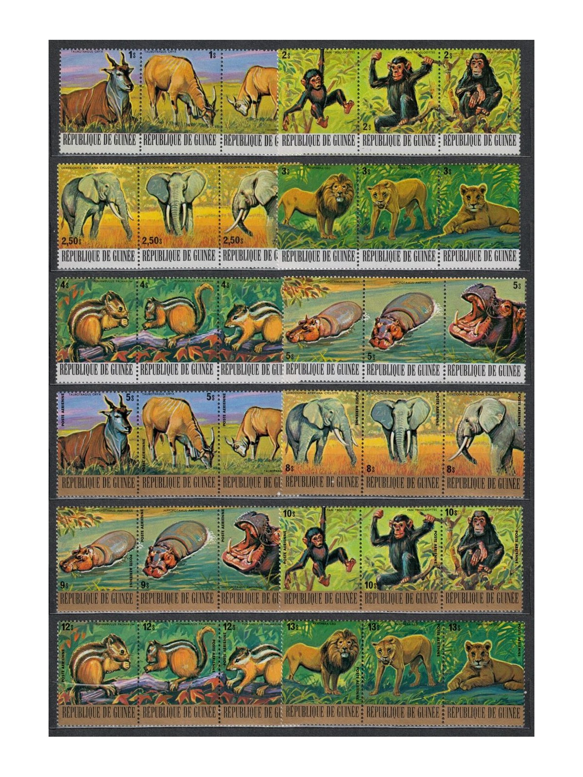 GUINEA 1977 Animals 36v MNH**