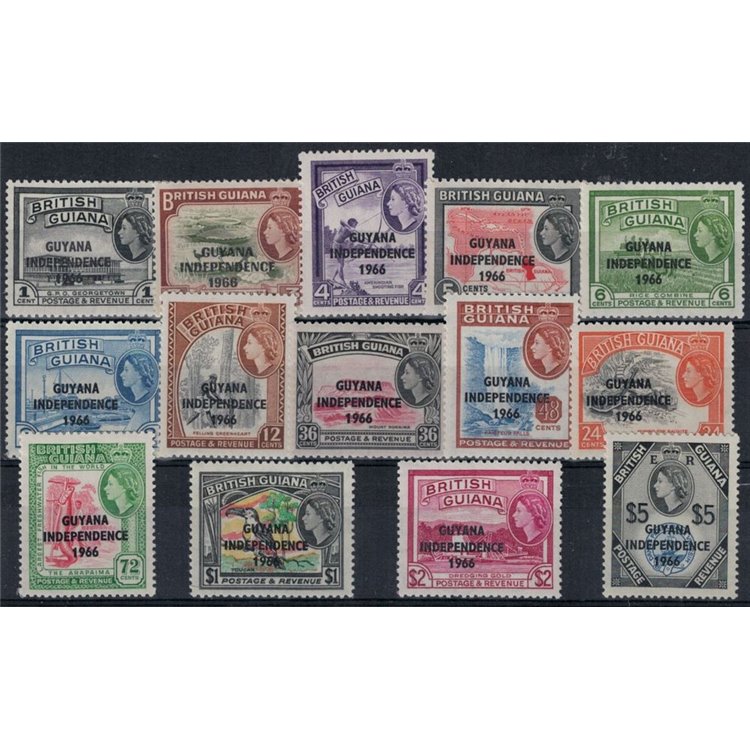 GUYANA 1966-67 Ordinary series, independence 14v MNH**