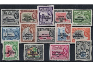 GUYANA 1966-67 Ordinary series, independence 14v MNH**