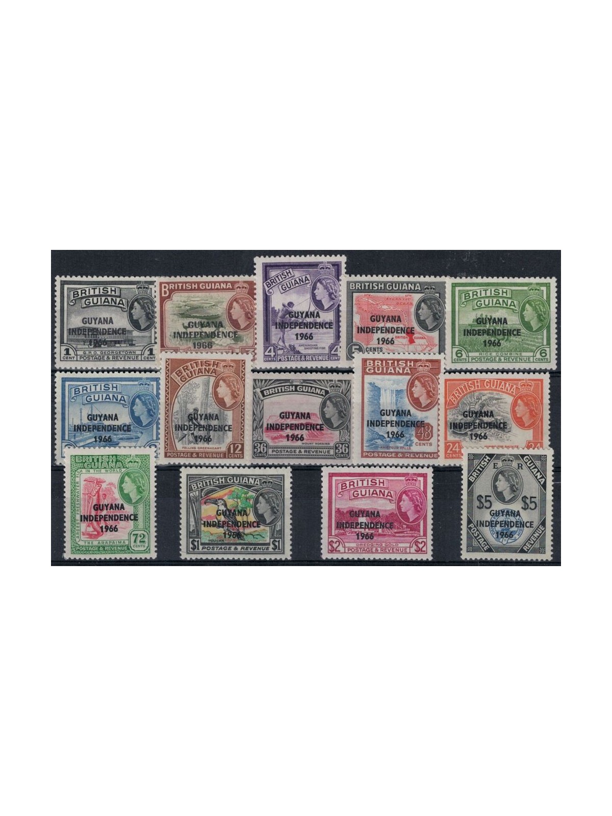 GUYANA 1966-67 Serie ordinaria, indipendenza 14v MNH**