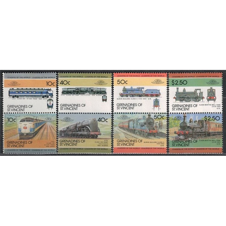 GRENADINES OF ST. VINCENT 1985 Locomotives, trains 8v MNH**