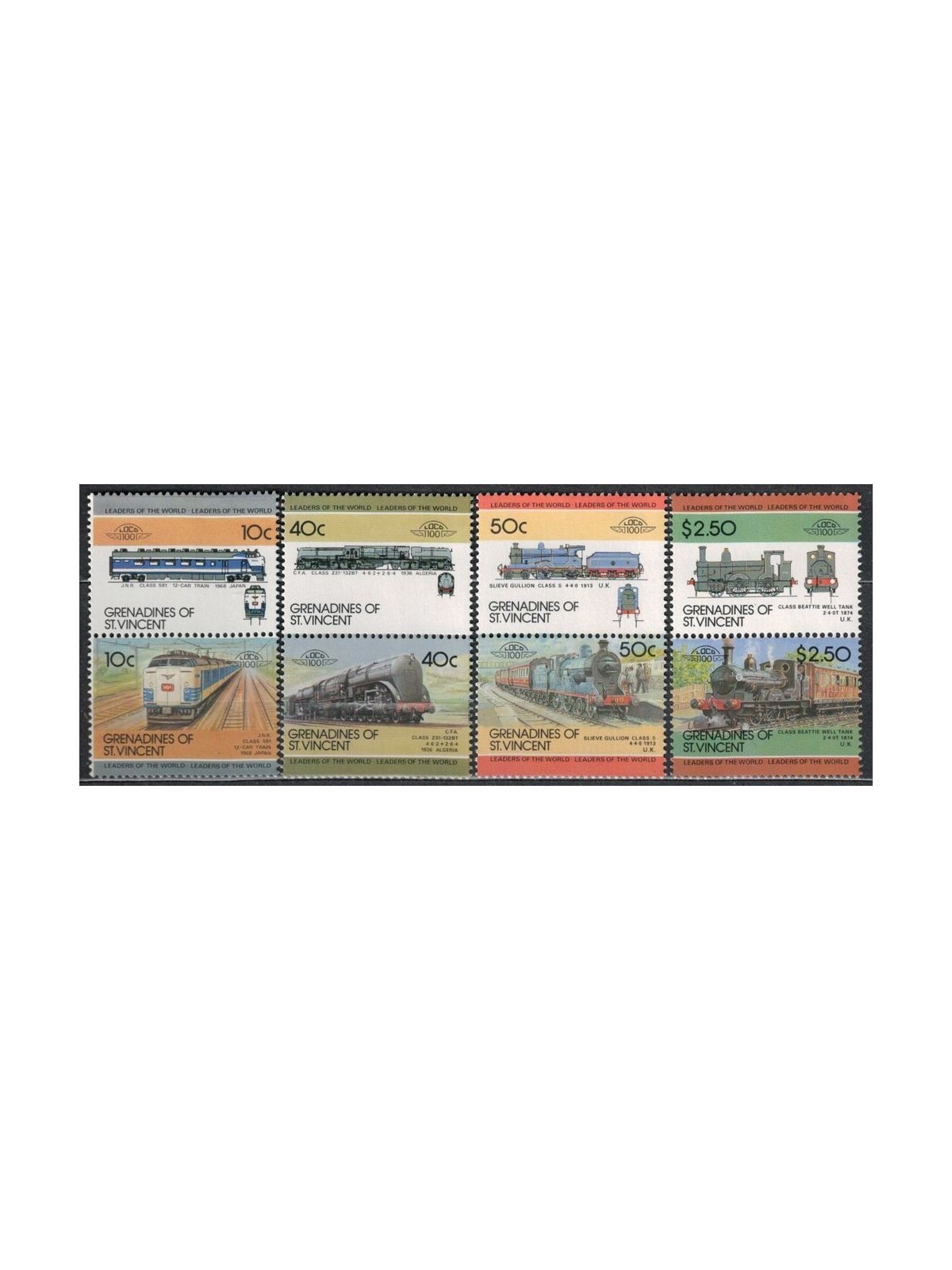 GRENADINES OF ST. VINCENT 1985 Locomotives, trains 8v MNH**