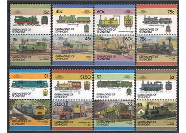 GRENADINES OF ST. VINCENT 1986 Locomotives, trains 16v MNH**