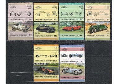 GRENADINES OF ST. VINCENT 1986 Cars 6x2v MNH**