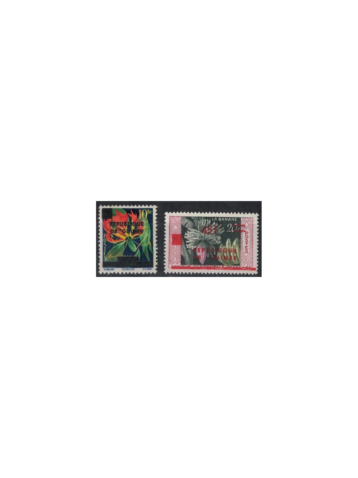 GUINEA 1958 Overprinted 2v MNH**