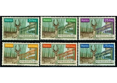 GUINEA 1961 Antelopes, overprinted 6v MNH**