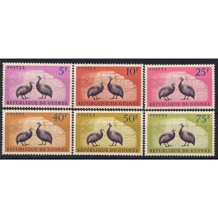 GUINEA 1961 Guinea Fowl 6v MNH**