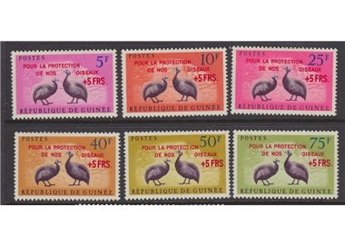 GUINEA 1962 Faraona, soprastampati 6v MNH**