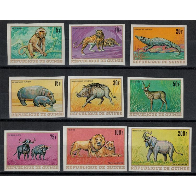 GUINEA 1968 Fauna africana, animali 9v MNH**