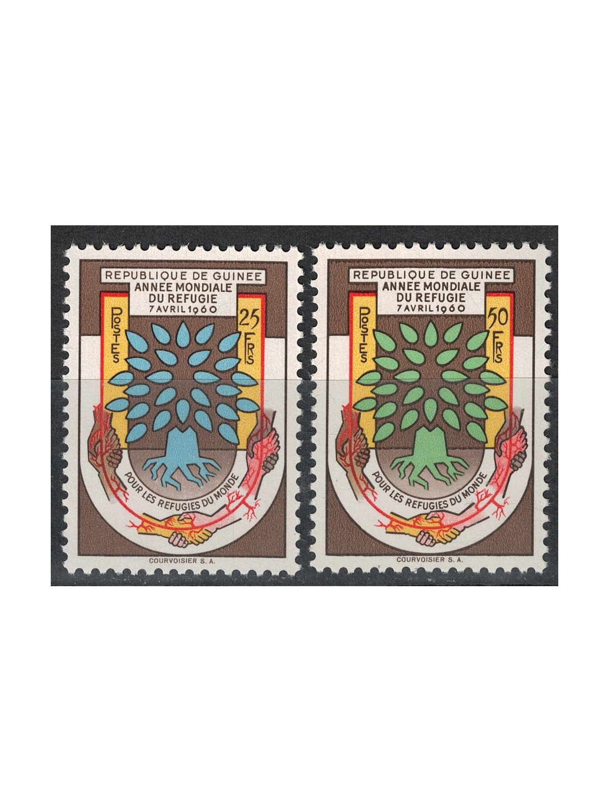 GUINEA 1960 Anno mondiale del rifugiato 2v MNH**