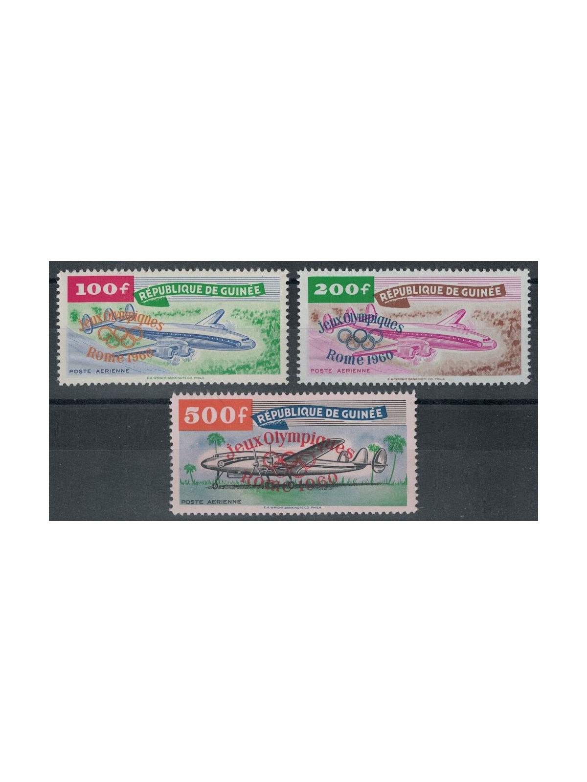 GUINEA 1960 Giochi olimpici di Roma, posta aerea 3v MNH**