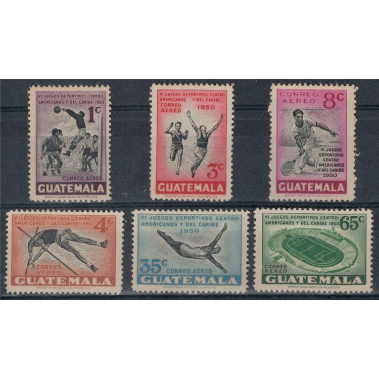 GUATEMALA 1950 Caribbean Games 6v MNH**