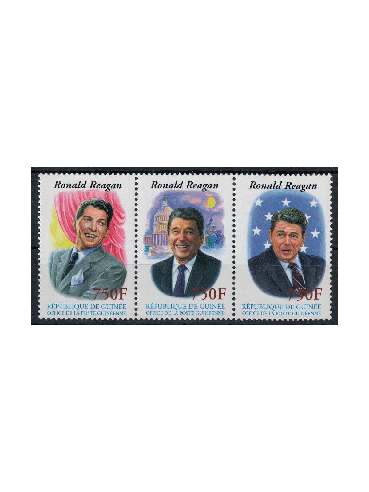 GUINEA 2002 Ronald Reagan 3v MNH**