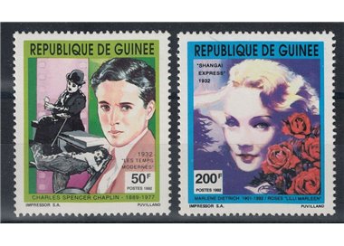 GUINEA 1992 Charlie Chaplin e Marlene Dietrich 2v MNH**