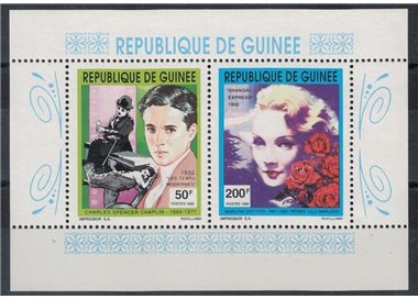 GUINEA 1992 Charlie Chaplin and Marlene Dietrich m/s MNH**