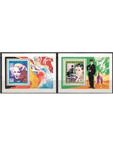 GUINEA 1992 Charlie Chaplin and Marlene Dietrich 2 s/s MNH**