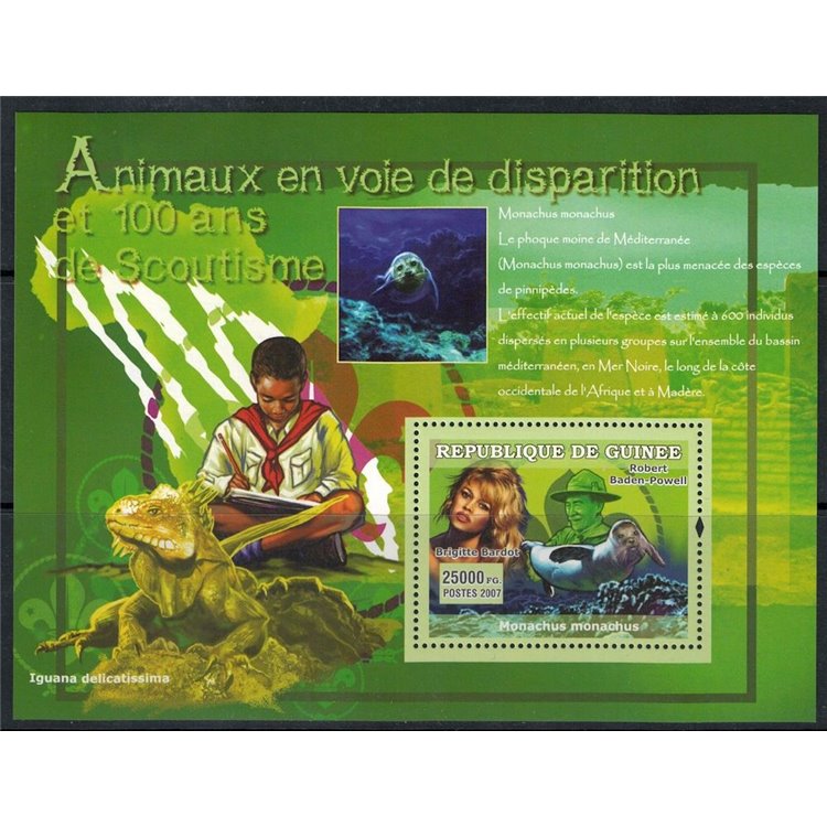 GUINEA 2007 Animals in danger of extinction (Brigitte Bardot) s/s MNH**