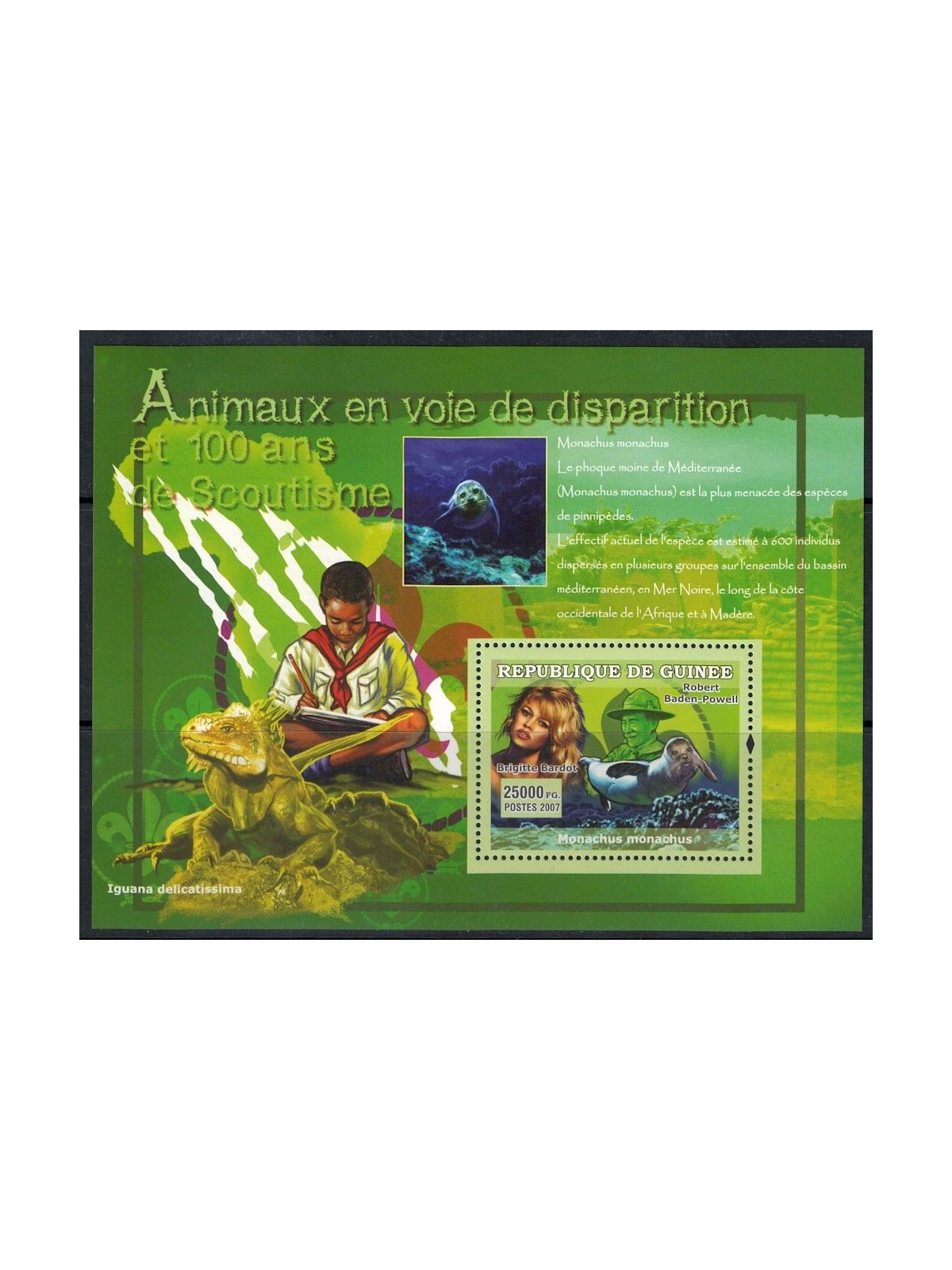 GUINEA 2007 Animali in via d'estinzione (Brigitte Bardot) BF MNH**