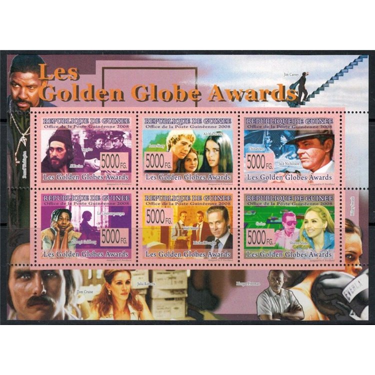 GUINEA 2008 Cinema (Golden Globe Awards) 6v MNH**