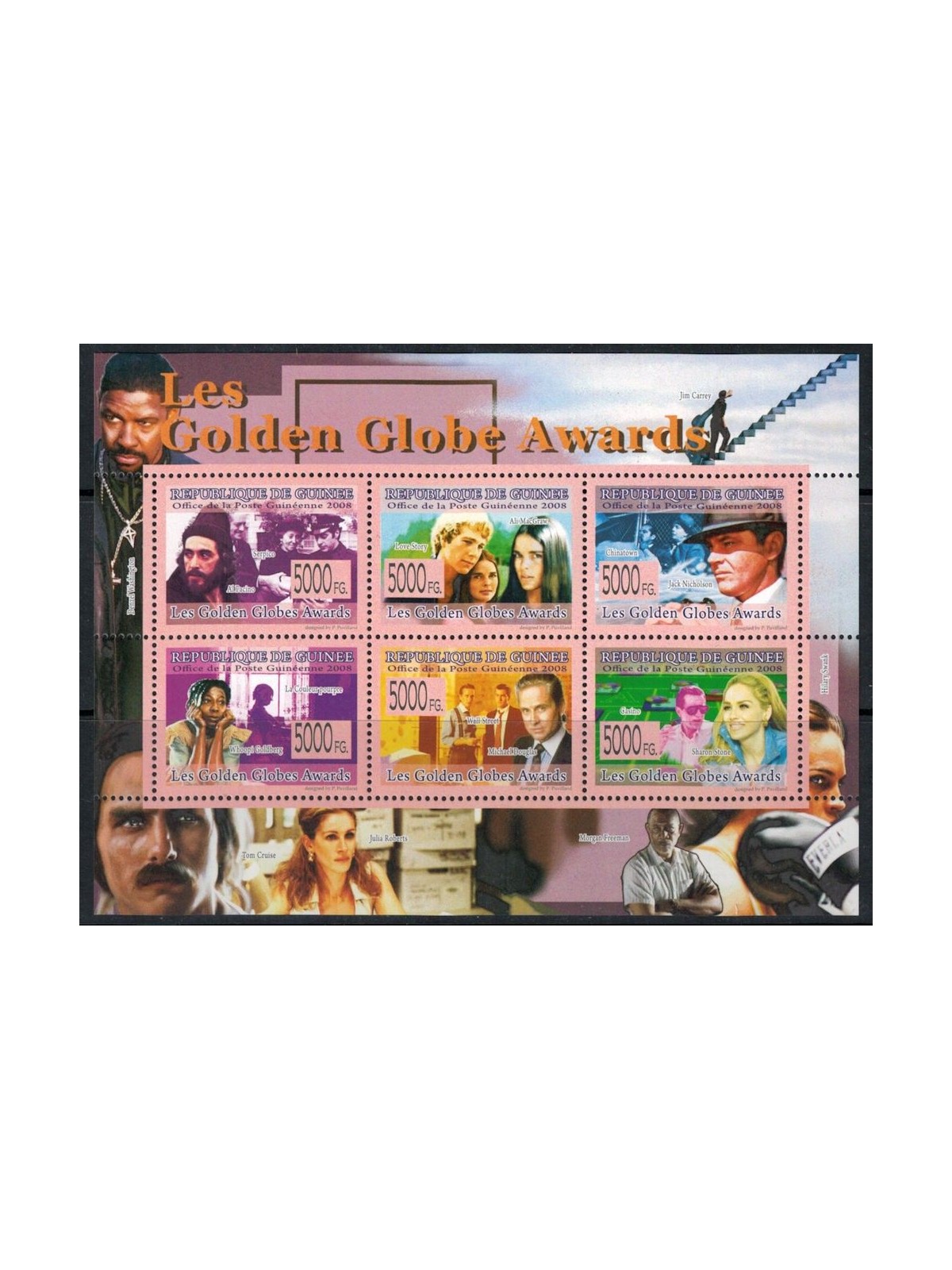 GUINEA 2008 Cinema (Golden Globe Awards) 6v MNH**
