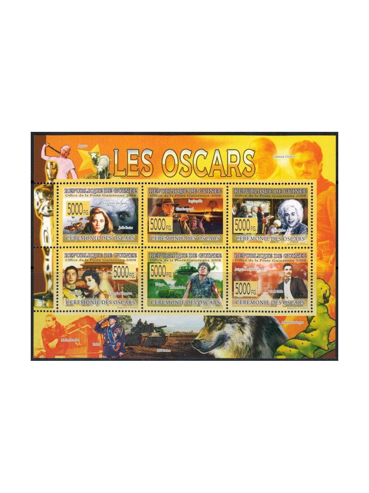 GUINEA 2008 Cinema (Oscar Award) 6v MNH**