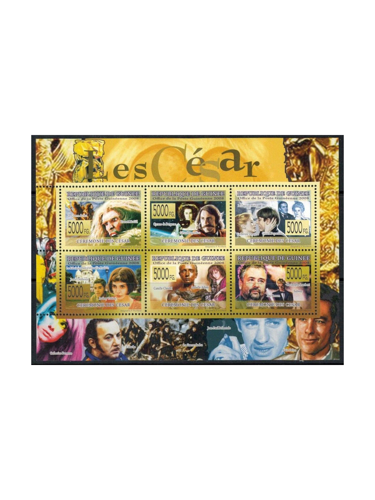 GUINEA 2008 Cinema (César Award) 6v MNH**