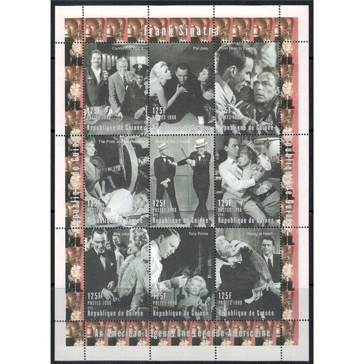 GUINEA 1998 Homage to Frank Sinatra (II) 9v MNH**