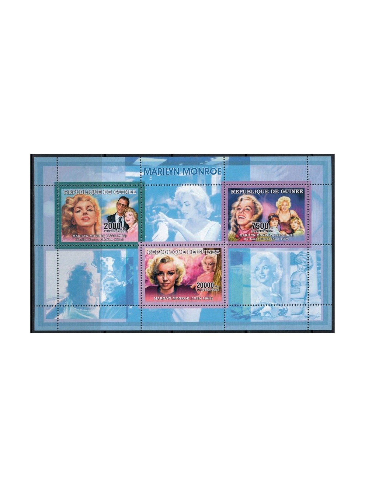 GUINEA 2006 Marilyn Monroe 3v MNH**