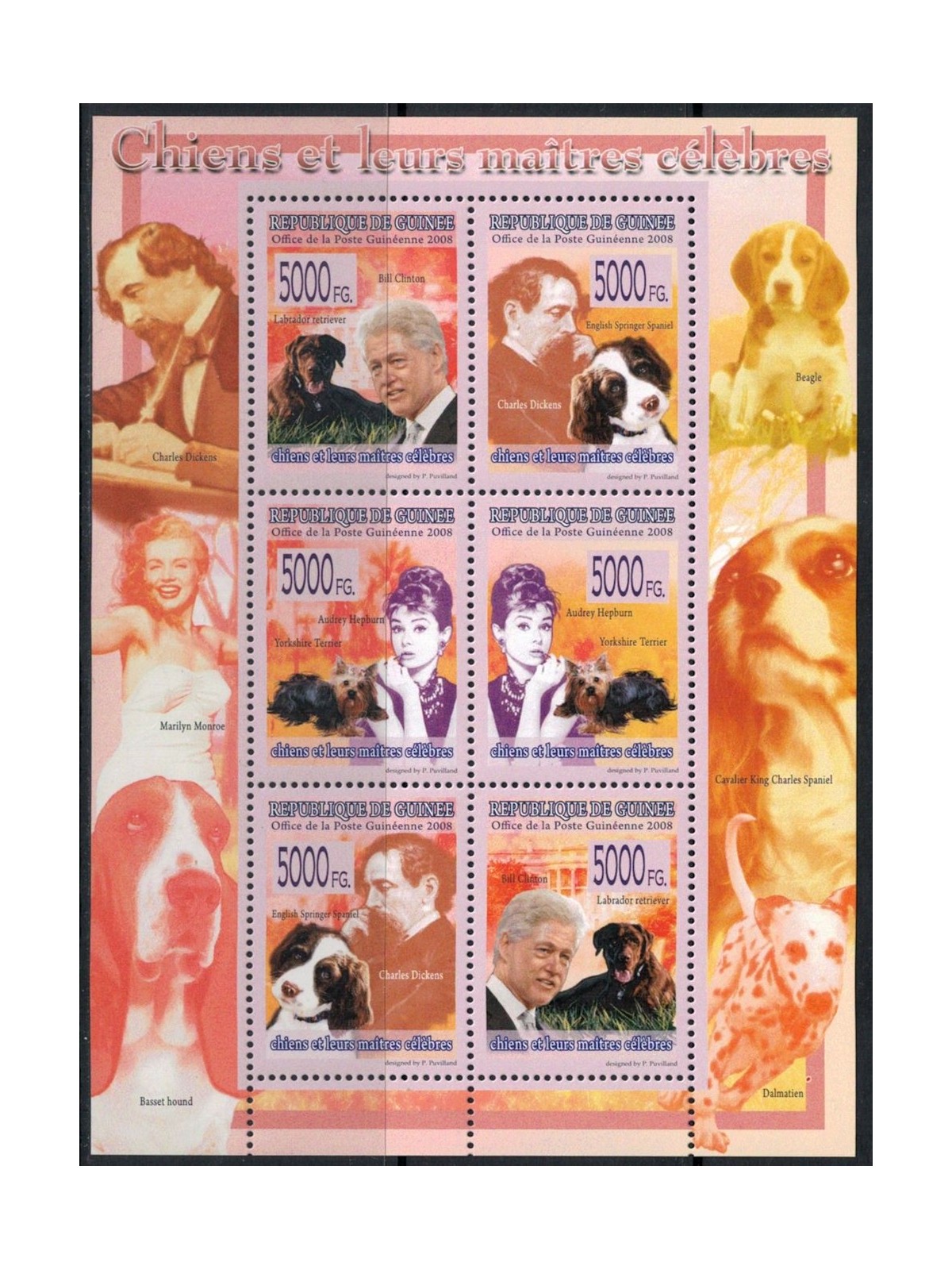GUINEA 2008 Wildlife, dogs 6v MNH**