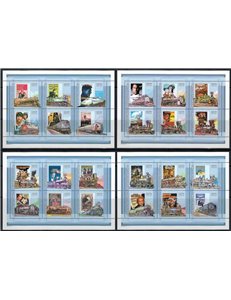 GUINEA 2001 Cinema and Trains (Films and Locomotives) 24v MNH**