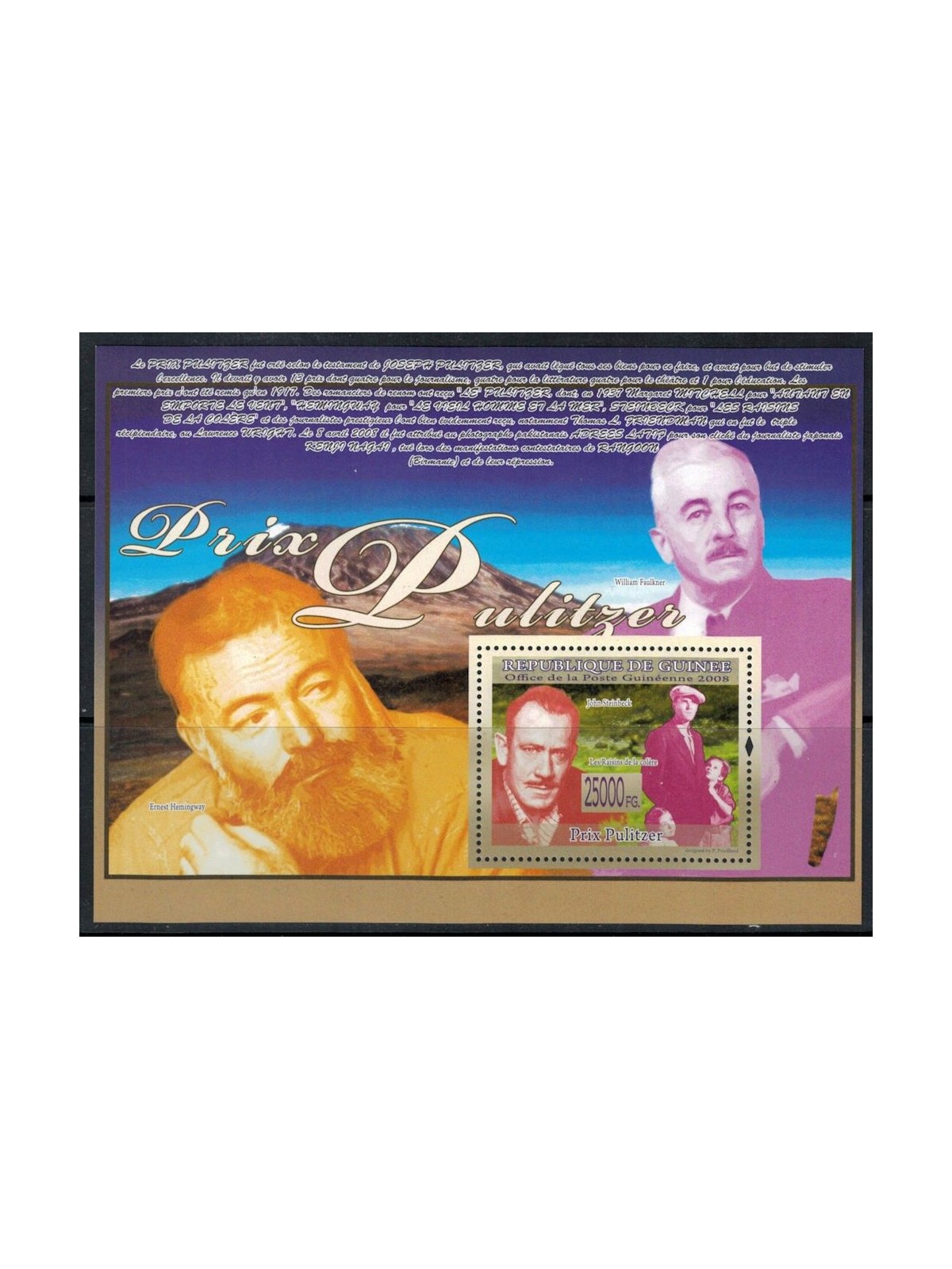 GUINEA 2008 Letteratura (Premio Pulitzer) BF MNH**