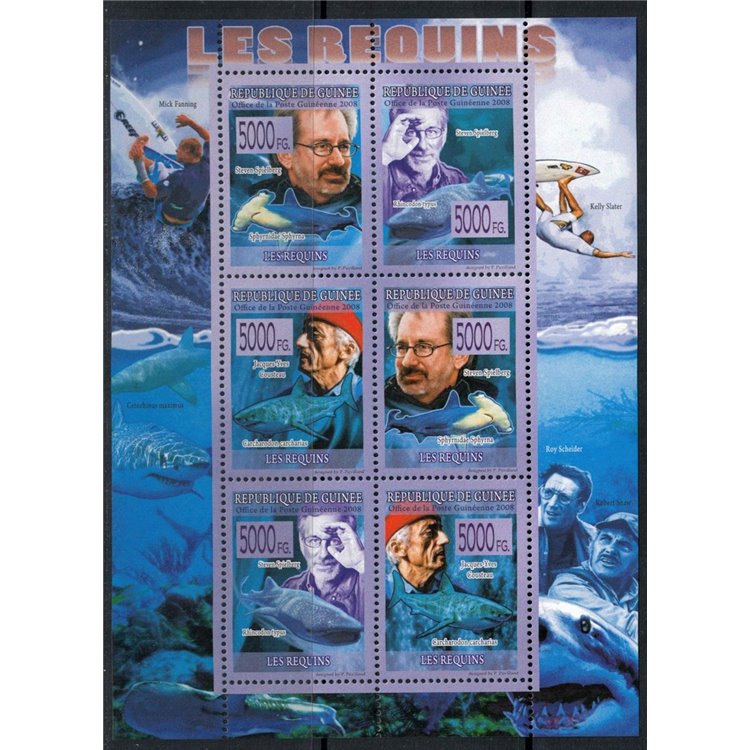 GUINEA 2008 Marine fauna, sharks 6v MNH**