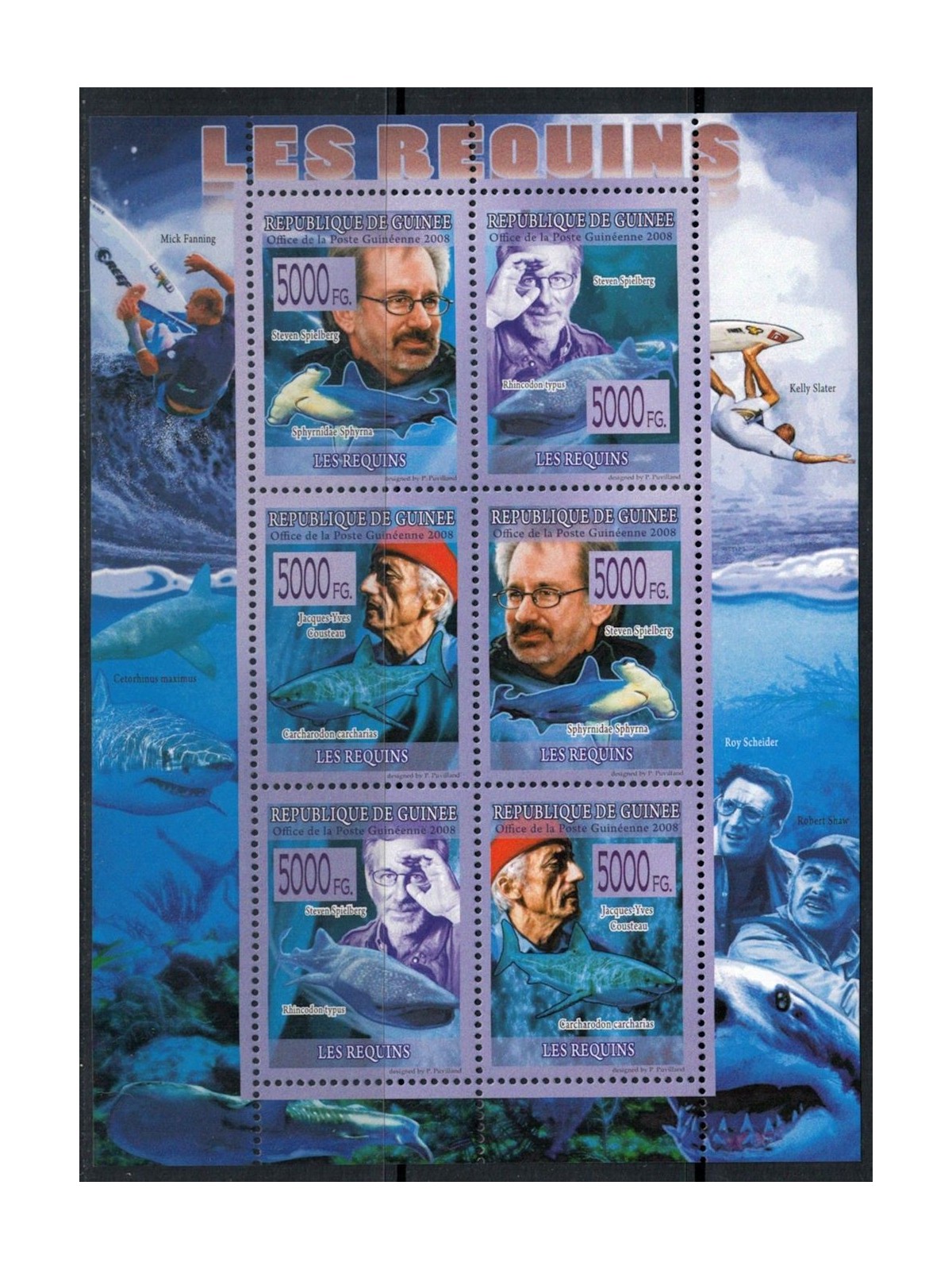 GUINEA 2008 Marine fauna, sharks 6v MNH**