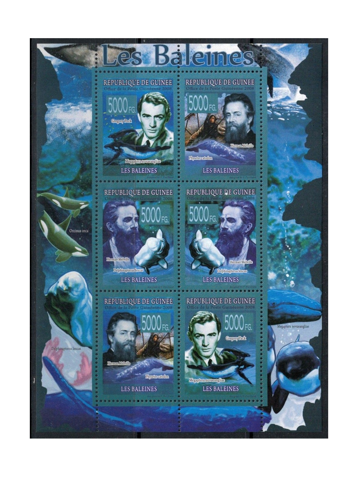 GUINEA 2008 Fauna marina, balene 6v MNH**