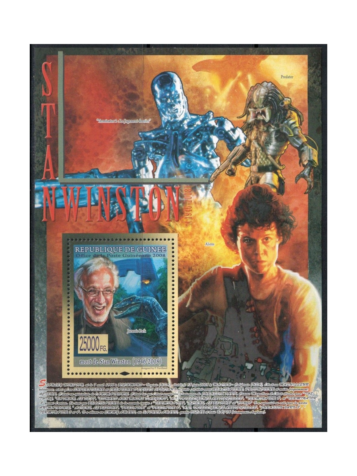 GUINEA 2008 Personalità (Stan Winston) BF MNH**
