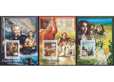 GUINEA 2008 Personalità (Charlton Heston) 3 BF MNH**