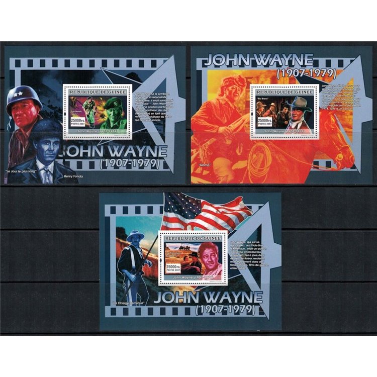 GUINEA 2007 Personalità (John Wayne) 3 BF MNH**