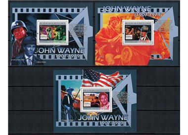 GUINEA 2007 Personalities (John Wayne) 3 s/s MNH**
