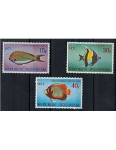 INDONESIA 1971 Fauna marina (Pesci) 3v MNH**