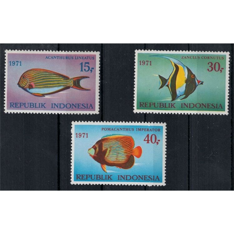INDONESIA 1971 Marine fauna (Fish) 3v MNH**