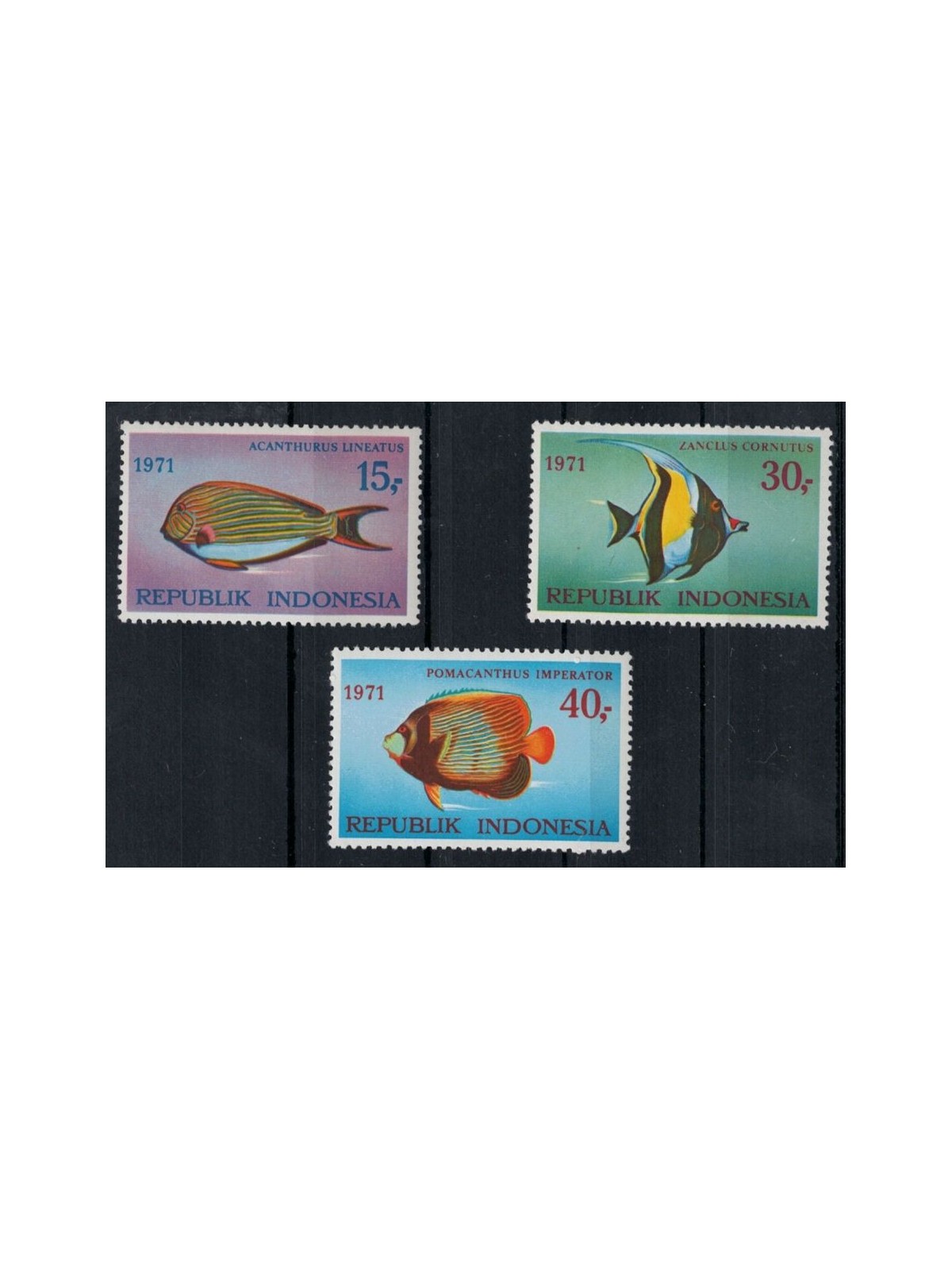 INDONESIA 1971 Fauna marina (Pesci) 3v MNH**