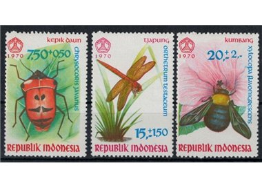 INDONESIA 1970 Insects 3v MNH**