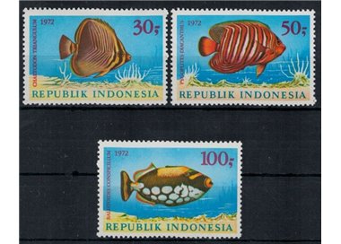 INDONESIA 1972 Fauna marina (Pesci) 3v MNH**
