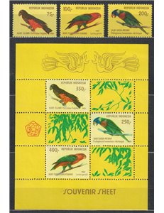 INDONESIA 1980 Fauna (Birds) 3v + 1 s/s MNH**