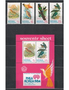 INDONESIA 1984 Fauna (Birds) 4v + 1 s/s MNH**