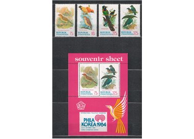 INDONESIA 1984 Fauna (Birds) 4v + 1 s/s MNH**